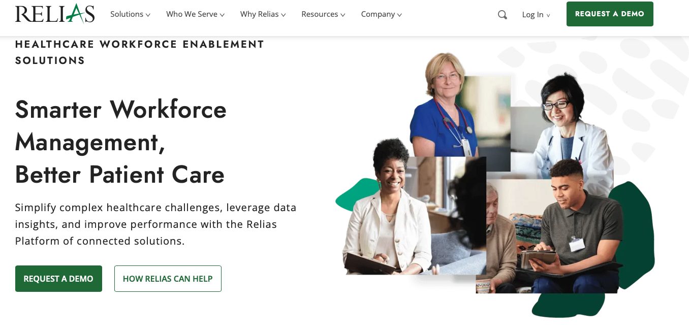 Screenshot of Relias website landing page